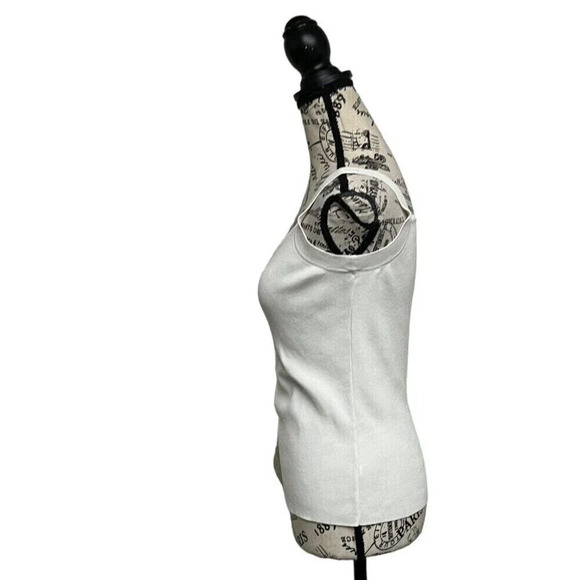 dana buchman Ivory Sleeveless Nylon Blend Pullover Blouse XS Preppy Contemporary - Picture 3 of 8